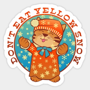 Don't Eat Yellow Snow Kitten Sticker